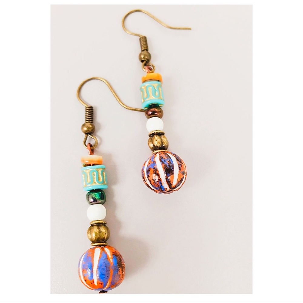 Hand painted African Drop Beads